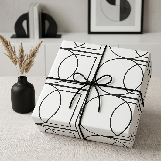 Moderne abstrakte Kreis-Quadrat-Kunst  Geschenkpapier