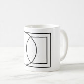Moderne abstrakte Kreis-Quadrat-Kunst Kaffeetasse (VorderseiteRechts)