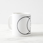 Moderne abstrakte Kreis-Quadrat-Kunst Kaffeetasse (Vorderseite Links)