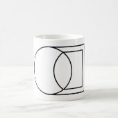 Moderne abstrakte Kreis-Quadrat-Kunst Kaffeetasse (Mittel)
