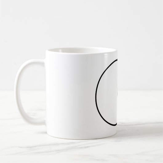 Moderne abstrakte Kreis-Quadrat-Kunst Kaffeetasse (Links)