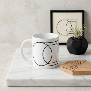 Moderne abstrakte Kreis-Quadrat-Kunst  Kaffeetasse