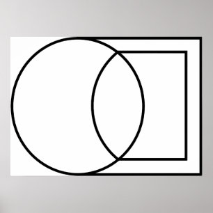 Moderne abstrakte Kreis-Quadrat-Kunst Poster