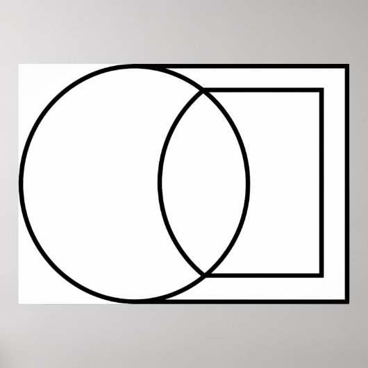 Moderne abstrakte Kreis-Quadrat-Kunst Poster (Vorne)