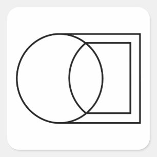 Moderne abstrakte Kreis-Quadrat-Kunst Quadratischer Aufkleber