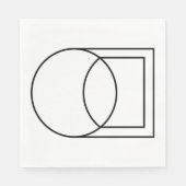 Moderne abstrakte Kreis-Quadrat-Kunst Serviette (Vorderseite)