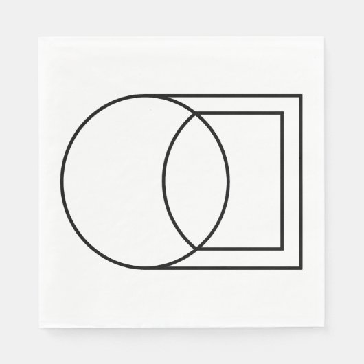 Moderne abstrakte Kreis-Quadrat-Kunst Serviette (Vorderseite)
