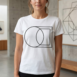 Moderne Abstrakte Kreis-Quadrat-Kunst T-Shirt