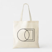 Moderne abstrakte Kreis-Quadrat-Kunst Tragetasche (Rückseite)