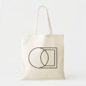 Moderne abstrakte Kreis-Quadrat-Kunst Tragetasche (Vorne)