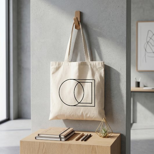 Moderne abstrakte Kreis-Quadrat-Kunst Tragetasche