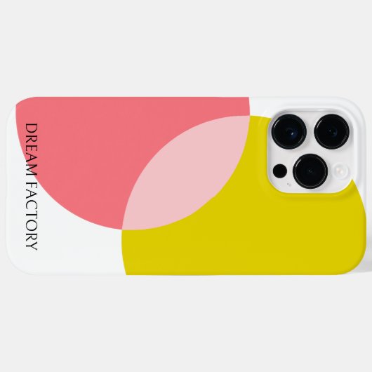 Moderne Abstrakte Kreise Gelbrosa Minimalistisch - Case-Mate iPhone Hülle (Rückseite (Horizontal))