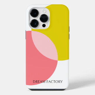 Moderne Abstrakte Kreise Gelbrosa Minimalistisch - iPhone 14 Pro Max Hülle