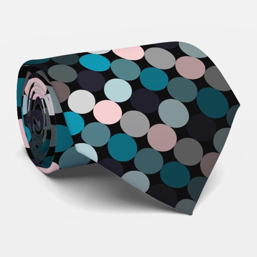 Moderne Abstrakte Kreise Gemustert Krawatte (Gerollt)
