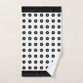 Moderne Abstrakte Kreise in Schwarz und Weiß Badhandtuch Set (Handtuch)