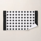 Moderne Abstrakte Kreise in Schwarz und Weiß Badhandtuch Set (Handtuch)