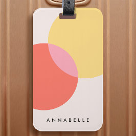 Moderne Abstrakte Kreise Rot Gelb Rosa Minimalisti Gepäckanhänger