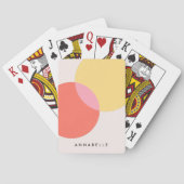 Moderne Abstrakte Kreise Rot Gelb Rosa Minimalisti Spielkarten (Rückseite)