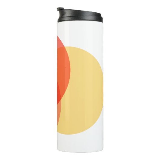 Moderne Abstrakte Kreise Rot Gelb Rosa Minimalisti Thermosbecher (Nach rechts gedreht)