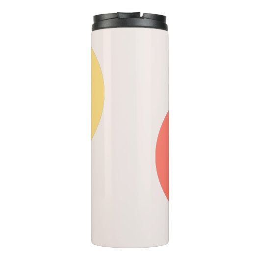 Moderne Abstrakte Kreise Rot Gelb Rosa Minimalisti Thermosbecher (Rückseite)