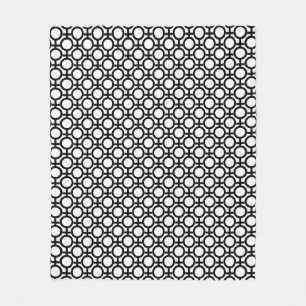 Moderne abstrakte Kreise und Linien auf Schwarz-We Fleecedecke
