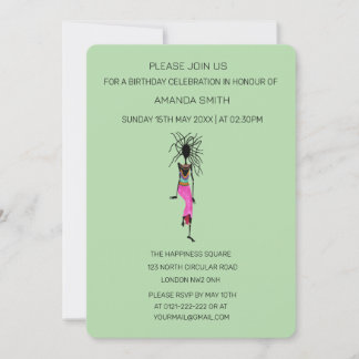 Moderne Abstrakte Kriegerfrau zum Geburtstag Einladung