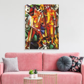 Moderne Abstrakte kubistische Malerei - Leinwand R (Insitu (Wohnzimmer))