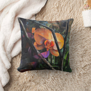 Moderne abstrakte kubistische Orchideen-Kunst-Kiss Kissen