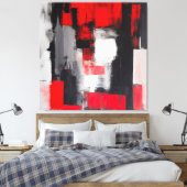 Moderne Abstrakte Kunst - Aggressive 0001 Print Leinwanddruck (Insitu (Schlafzimmer))