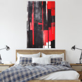 Moderne Abstrakte Kunst - Aggressive 002 Leinwanddruck (Insitu (Schlafzimmer))