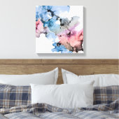Moderne Abstrakte Kunst Alkohol Tinten blau rosa G Leinwanddruck (Insitu (Schlafzimmer))