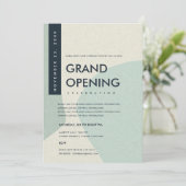 MODERNE ABSTRAKTE KUNST AQUA BLAU GRAND ÖFFNUNG EINLADUNG (Stehend Vorderseite)