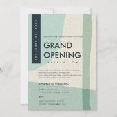 MODERNE ABSTRAKTE KUNST AQUA BLAU GRAND ÖFFNUNG EINLADUNG (Vorderseite)