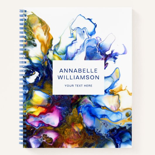 Moderne abstrakte Kunst Blau Notizblock (Vorderseite)