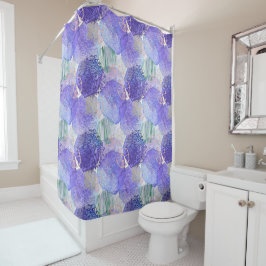 Moderne abstrakte Kunst blau und lila Duschvorhang
