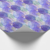 Moderne abstrakte Kunst blau und lila Geschenkpapier (Ecke)
