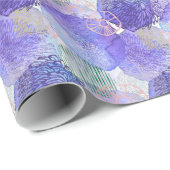 Moderne abstrakte Kunst blau und lila Geschenkpapier (Rolleneckpunkt)
