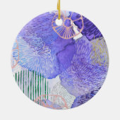 Moderne abstrakte Kunst blau und lila Keramik Ornament (Hinten)