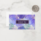 Moderne abstrakte Kunst blau und lila Mitteilungskarte (Vorderseite/Rückseite Beispiel)