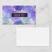 Moderne abstrakte Kunst blau und lila Mitteilungskarte (Vorne/Hinten)