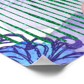 Moderne abstrakte Kunst blau und lila Poster (Ecke)