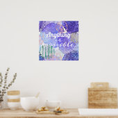 Moderne abstrakte Kunst blau und lila Poster (Küche)