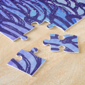 Moderne abstrakte Kunst blau und lila Puzzle (Seite)