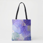 Moderne abstrakte Kunst blau und lila Tasche (Vorderseite)