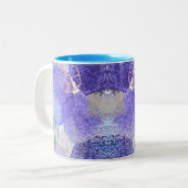 Moderne abstrakte Kunst blau und lila Zweifarbige Tasse (Vorderseite Links)