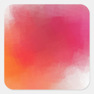 Moderne Abstrakte Kunst Custom Pink Red Orange Quadratischer Aufkleber