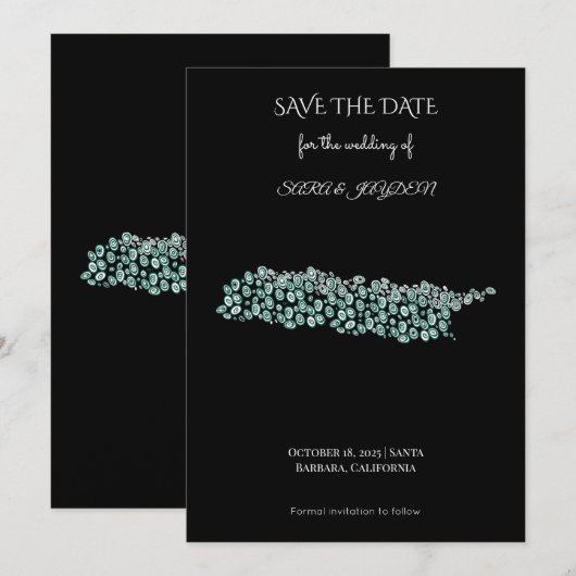 Moderne abstrakte Kunst – Design mit weißen Linien Save The Date (Vorne/Hinten)