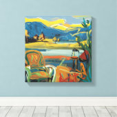 Moderne Abstrakte Kunst: Eine Reise durch Farben Leinwanddruck (Insitu (Holzboden))