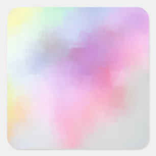 Moderne Abstrakte Kunst Elegant Leer Farbige Quadratischer Aufkleber