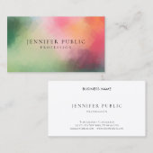 Moderne Abstrakte Kunst Elegante Farben Vorlage Visitenkarte (Vorne/Hinten)